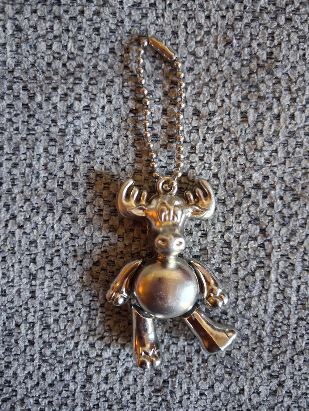 Silver Tone Moose Keychain Purse Charm - Cute Animal Accessory